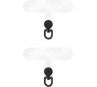 KAL-Téléphone Cordon Patch 2,Patch Universel Pour Cordon De Téléphone Sans Adhésif,Pièce De Rechange Pour Sangle De Téléphone Portable(Transparent-Noir)