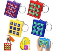 Kal-Tic Tac Toe Porte-Clés De Fête Pour Enfants Âgés De 8 À 12 Ans Porte-Clés En Plastique Pour Mini Sac À Dos Anniversaire Garçon Fille, Multicolore, 1