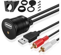 KAL-TNP Câble RCA pour USB Encastré pour Tableau de Bord Port pour Tableau De Bord USB pour RCA vers USB Prise Jack Auxiliaire de 3,5 Mm Cordon de Rallonge pour Voiture, Camion, Remorque, Bateau, Mot