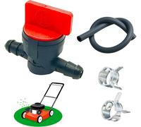 KAL-Tondeuse À Gazon Robinets De Carburant, Robinet D'Essence Universel En Plastique, Vanne D'Arrêt De Carburant, Robinets De Carburant Avec 2 Pinces, Tuyau De Carburant De 30 Cm, Pour Moto, Tondeuse