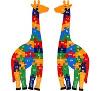 KAL-Towo Puzzle En Bois Avec Blocs De L'Alphabet Et Chiffres En Forme De Girafe - 41 Cm - Grande Taille - 2 En 1 - Abc - Blocs De Lettres En Bois - Jouets Éducatifs Pour Enfants De 3 Ans