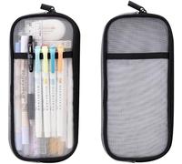 Kal-Trousse À Crayons En Maille Avec Fermeture Éclair - Transparente - Pour Maquillage - Multifonction - Pour Étudiants, Femmes Et Hommes