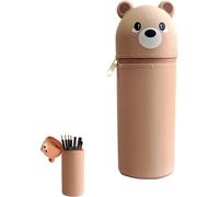 Kal-Trousse À Crayons En Silicone Avec Motif Animal, Kawaii Étui École 2 En 1 En Silicone Souple, Trousse À Crayons Pour L'école, Le Bureau