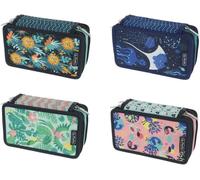 Kal-® Trousse À Crayons Pour L'école Triple Sans Équipement Fermeture Éclair Pochette Pochette Organisateur Stylo Stylo Crayons Accessoires Robuste Robuste Enfants Jeunes , Multicolore,