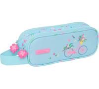 Kal-- Trousse Double, Tissu Recyclable, Trousse Pour Enfant, Idéale Pour Les Enfants D'âge Scolaire, Confortable Et Polyvalent, Qualité Et Résistance, 21 X 6 X 8 Cm, Couleur Bleue, Bleu, Estándar,