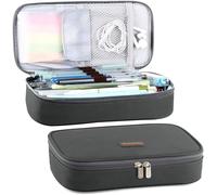 Kal-Trousse, Sac À Crayons Stylos Porte-Crayon Plumier Grande Capacité Sac De Maquillage Pochette Organisateur Sac Stationnaire Pour Adolescents Etudiants Artistes (Grau Version 2)