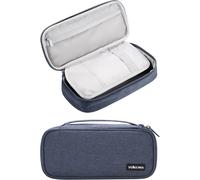 Kal-Trousse Scolaire, Fourniture Scolaire, Grande Trousse Scolaire, Trousse Double Compartiment, Trousse Scolaire Fille Garcon Adolescent,Plumier, Bleu