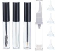 Kal-Tube Et Baguette De Mascara Vides 10 Ml, Tube De Brillant À Lèvres Pour Eye-Liner Et Cils, Conteneur De Mascara Rechargeable, Bouteille En Plastique Avec Inserts En Caoutchouc Et Entonnoirs