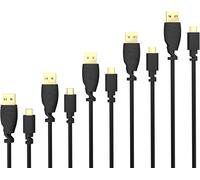 KAL-\u2013 5X 0,5m Câble Micro USB (USB 2.0, câble de Charge et Synchro, Noir) Top Series