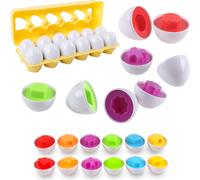 KAL-?ufs Assortis Jouets De Pâques Appariement ?ufs Jouet Montessori Éducatif Couleurs Et Formes Correspondant Puzzle Oeufs Pour Noël Fête D'Anniversaire Cadeaux De Pâques Journée Des Enfants