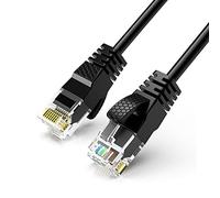 KAL-Ultra-Mince, Câble Ethernet Fil Lan Internet Haut Débit Cat6, Ethernet Cable 1Ghz Gigabit Rj45 Responsable Réseau Cordon De Raccordement (4M, Noir)