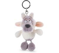 KAL-Ulvy Clés Loup Capuche Douillette De 10 Cm-Pendentif Cordon, Trousseau Et Porte Clef Doudous Peluches Animaux Pour Filles Et Garçons, 47086, Gris/Blanc