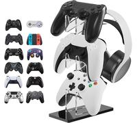 Kal-Universal 3 Tier Headset Stand And Controller Stand Accessoires De Jeu Compatibles Avec Ps5 Dualsense Edge, Xbox Elite/Core Wireless, Switch Pro Controllers (Noir)