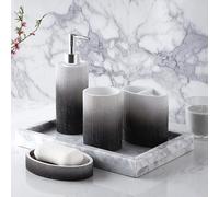 KAL-Urbana Lot De 4 Accessoires De Salle De Bain Avec Motifs Décoratifs Uniques
