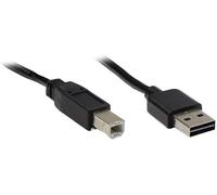 KAL-USB 2.0 Anschlusskabel EASY A-B Stecker gewinkelt schwarz 2m