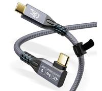 KAL-Usb C 3.2 Gen-2 Rallonge 1M 3.3Ft Coude À 90 Degrés Thunderbolt 3 240W Câble De Charge Rapide Mâle À Femelle Transfert De Donnes 20Gbps 48V/5A Câble Video 4K Compatible Avec Macbook