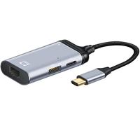 KAL-Usb C Hub, Usb C Vers Rj45/Usb A/C Data/Pd 65W Adaptateur Multiport 4 En 1 À Charge Rapide Prenant En Charge Le Réseau/Les Données/La Charge Fonctionnant En Même Temps