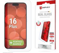 Kal-Verre De Protection Pour Apple Iphone 16 Plus, Avec Cadre De Montage Écologique, En Verre Trempé, Résistant Aux Rayures, Compatible Avec Les Coques (Real Glass 2d)