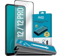 Kal-- Verre De Protection Premium Pour Apple Iphone 12 - Apple Iphone 12 Pro - Incurvé 3d Avec Contour Noir - Garanti À Vie - Renforcé 9h Ultra Résistant - Applicateur Sur Mesure Inclus