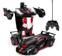 KAL-Voiture Télécommandé Robot,2 En 1 Robot Jouets Voiture Transformable,Rc 2.4Ghz Voiture Radiocommandée,Transformers Jouets,360°Rotation Rechargeable,Voiture Enfant,Pour Cadeau Enfant 3-12 Ans.