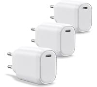 KAL-WAYTEX Pack de 3 Chargeurs Rapide 20W USB C, QC 3.0 + PD Puce IC Charge sécurisée et Protection Batterie, pour Smartphone, Tablette, Ordinateur Portable, iPhone, iPad, Samsung
