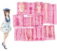 KAL-Wonderfulc Lot De 7 Moules À Gâteau 3D En Forme De Poupée Pour Pâte À Modeler En Argile Souple Et Résine Époxy