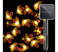 KAL-Xq7 Énergie Solaire Abeille Lumière Extérieure, Imperméable 30 Led Fée Guirlandes, Bourdon Forme Décor Lumière Pour Jardin, Clôture De Fleur, Patio, Pelouse, Arbres, Fête, Maison, Noël (Blanc Cha