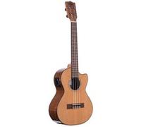 KA-SCAC-TE-C-BAG - Solid Cedar Top Acacia, Tenor Cutaway ukulélé électro-acoustique, livré avec housse