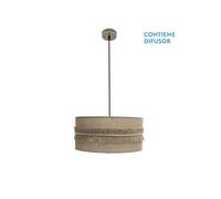 Kala Suspension 2xe27 Cuir/Sac Regx50x50 Cm Avec Franges