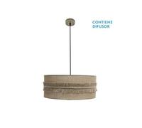 Kala Suspension 3xe27 Cuir/Sac Regx60x60 Cm Avec Franges