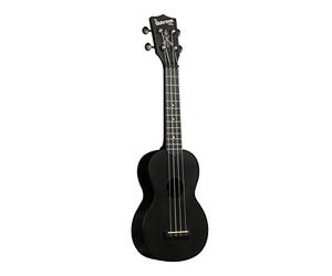 Kala Waterman Ukulélé soprano noir mat avec sac fourre-tout personnalisé et guide de démarrage rapide (KA-SWB-BK)