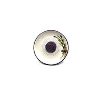 Kaladia - Assiette à râper en céramique - idéale pour le gingembre, le parmesan, etc. - Motif : fleur violette - Diamètre : 12 cm - fait à la main et peint à la main - Fabriqué en Espagne