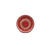 Kaladia - Assiette à râper en céramique - idéale pour le gingembre, le parmesan, etc. - Motif : rouge/marron clair - Diamètre : 12 cm - fait à la main et peint à la main - Fabriqué en Espagne