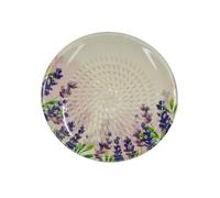 Kaladia Assiette à râper en céramique, pour le gingembre, le parmesan, etc., avec lavande, diamètre : 12 cm, fabriquée à la main et peinte à la main, fabriquée en Espagne