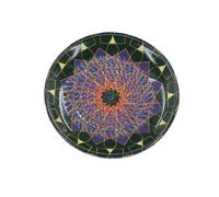 Kaladia Assiette à râper en céramique, pour le gingembre, le parmesan,etc., en noir et violet, diamètre : 12 cm, fabriquée à la main et peinte à la main, fabriquée en Espagne