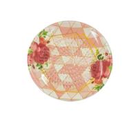 Kaladia Assiette à râper en céramique, pour le gingembre, le parmesan,etc., en rose avec fleur rose, diamètre : 12 cm, fabriquée à la main et peinte à la main, fabriquée en Espagne