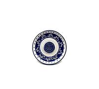 Kaladia Assiette à râper en céramique, pour le gingembre, le parmesan, etc. - Motif : bleu/blanc, diamètre : 12 cm, fabriquée à la main et peinte à la main, fabriquée en Espagne