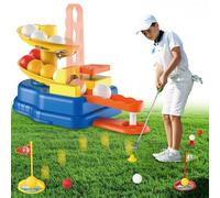 KalaDuck Jeu de Golf Enfants, Battle Golf avec 3 Clubs de Golf Rétractables, Distributeur, Balles de Golf et Tee, Jouet Sportif d'Entraînement au Mini Golf Intérieur Extérieur pour Garçons Filles