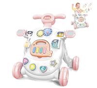 KalaDuck Trotteur Bébé Garçon Fille, Chariot de Marche Bébé avec Centres D'activités Multifonctionnels, Jouet de Pousseur Assis-Debout Réglable en Hauteur, Jouet Musical Cadeau (Rose)
