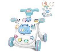 KalaDuck Trotteur Bébé Garçon Fille, Chariot de Marche Bébé avec Centres D'activités Multifonctionnels, Jouet de Pousseur Assis-Debout Réglable en Hauteur, Jouet Musical Cadeau (Bleu)