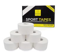 KALAHARI 6 x Sport Tape Extra Long - 3,8 cm x 13,7 m - Sparadrap, Bande strapping adhésif, Ruban Athlétique Sportive, bandage Doigt, Crossfit, Esacalade, Strap Sport, Inélastique, 100% Coton, Blanc