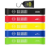 Kalahari Bande Élastique Fitness Lot de 5 avec ebook Exercices en Français et Sac - Elastique Sport Musculation avec 5 Niveaux de Force, Resistance Bands pour Etirements, Yoga, Pilates, Gym, Crossfit