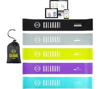 Kalahari Bande Élastique Fitness Lot de 5 avec ebook Exercices en Français et Sac - Elastique Sport Musculation avec 5 Niveaux de Force, Resistance Bands pour Etirements, Yoga, Pilates, Gym, Crossfit