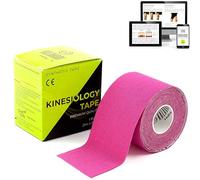 KALAHARI 1 x Bande de Kinésiologie Professionnelle Plus E-Book d’Applications en Français - Syntethic Kinesio Tape pour Plus d’Adhérence et d’Imperméabilité à l’Eau et à la Sueur - (5cm x 5m) ROSA