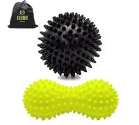 Kalahari Boules de massage musculaire, balle bou et double eBook d'exercices, balle de massage pour auto-massage musculaire, fasciite plantaire, récupération sport, mobilité - Spiky Ball