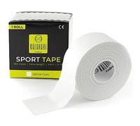 KALAHARI Sport Tape Extra Long - 3,8 cm x 13,7 m - Bande strapping adhésif, Ruban Athlétique Sportive, bandage de Doigt, Crossfit, Esacalade, Boxe - Strap Sport, Inélastique, 100% Coton, Blanc