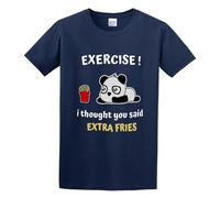 KALAIBU Exercise I Thought You Said Extra Fries! Mens Cotton Tshirt Size L