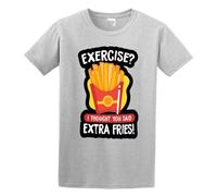 KALAIBU Exercise I Thought You Said Extra Fries! Mens Cotton Tshirt Size XXL