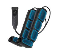 Kalamera Masseur de jambes à compression d'air avec bottes à fermeture éclair, 6 modes, 3 niveaux d'intensité avec minuterie, massage enveloppant les jambes pour pieds, mollets et cuisses, système de