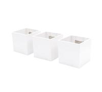 KalaMitica - Lot de 3 cubes magnétiques "Kosmos" 6,5 cm - Boîtes de rangement ou porte-pots pour tableaux magnétiques muraux - Blanc laqué avec finition mate